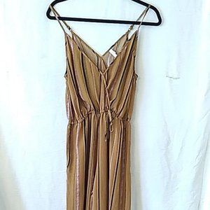 Stripped Women's Spaghetti Strap Jumpsuit with POCKETS